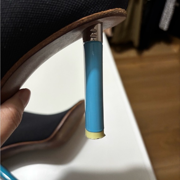 Vetements Black Sock Heels with Vibrant Blue Stiletto - Picture 8 of 11